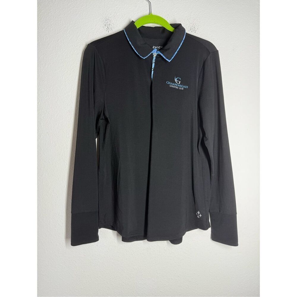 Jofit  Champion Gate Golf Club Logo Womens Black Long Sleeve T-shirt Size L